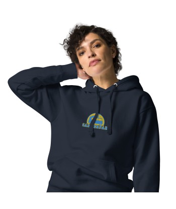 Sweat à capuche unisexe en coton Camperfan aqua/gold brodé du meilleur 