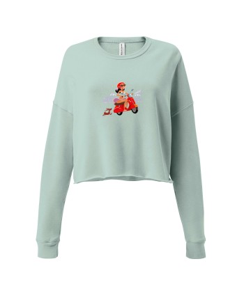 Sweat-Shirt Crop-Top Vespa Girl in St Tropez Le MVP de beaucoup