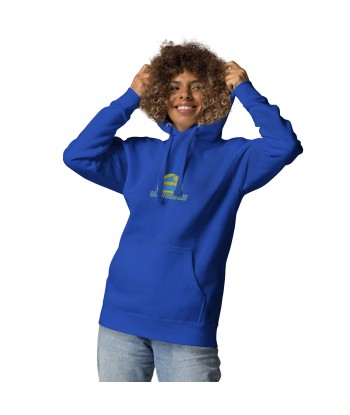 Sweat à capuche unisexe en coton Camperfan aqua/gold brodé du meilleur 