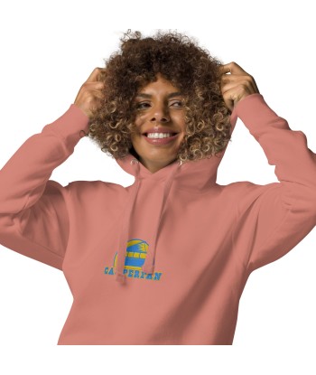 Sweat à capuche unisexe en coton Camperfan aqua/gold brodé du meilleur 