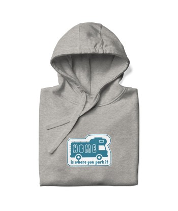 Sweat à capuche unisexe en coton Blue Camper Van Home is where you park it Fin de série