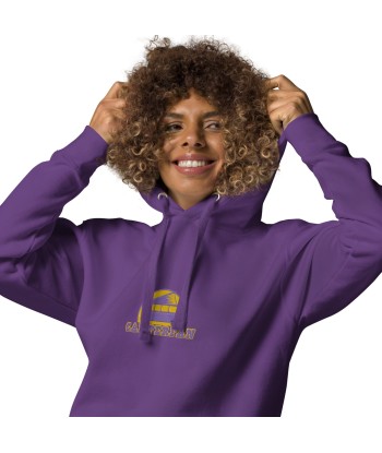 Sweat à capuche unisexe en coton Camperfan purple/yellow brodé ouvre sa boutique