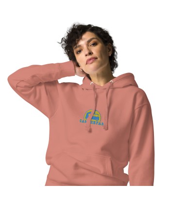 Sweat à capuche unisexe en coton Camperfan aqua/gold brodé du meilleur 