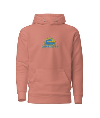 Sweat à capuche unisexe en coton Camperfan aqua/gold brodé du meilleur 