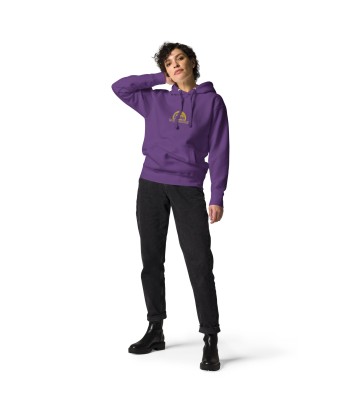 Sweat à capuche unisexe en coton Camperfan purple/yellow brodé ouvre sa boutique