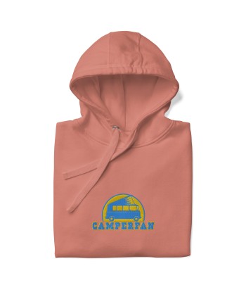 Sweat à capuche unisexe en coton Camperfan aqua/gold brodé du meilleur 