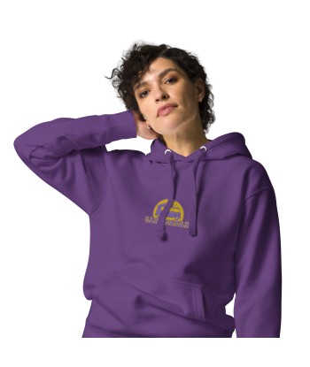 Sweat à capuche unisexe en coton Camperfan purple/yellow brodé ouvre sa boutique