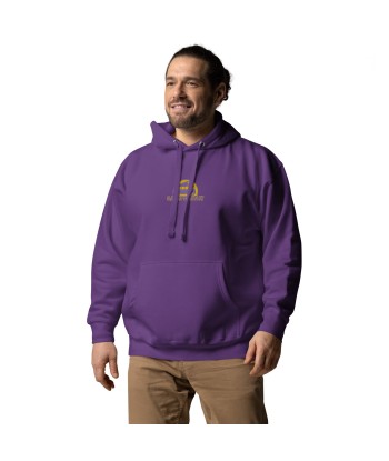 Sweat à capuche unisexe en coton Camperfan purple/yellow brodé ouvre sa boutique