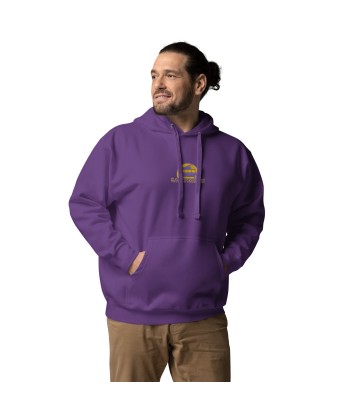 Sweat à capuche unisexe en coton Camperfan purple/yellow brodé ouvre sa boutique