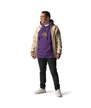 Sweat à capuche unisexe en coton Camperfan purple/yellow brodé ouvre sa boutique