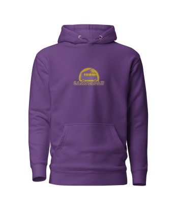 Sweat à capuche unisexe en coton Camperfan purple/yellow brodé ouvre sa boutique