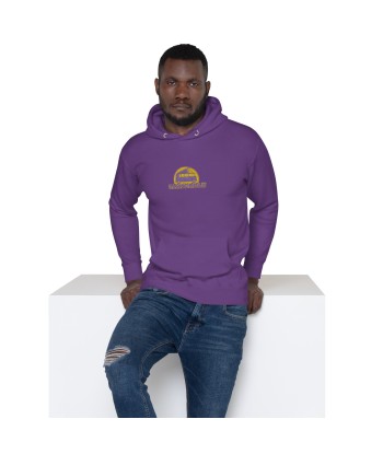 Sweat à capuche unisexe en coton Camperfan purple/yellow brodé ouvre sa boutique