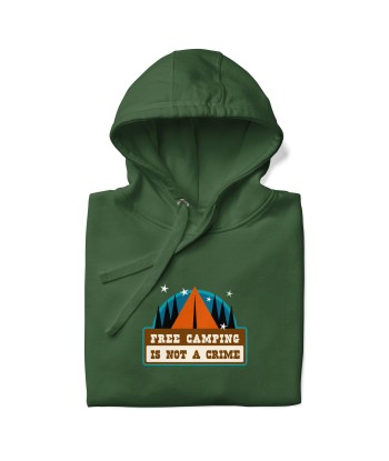 Sweat à capuche unisexe en coton Free camping is not a crime graphic le concept de la Pate a emporter 