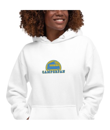 Sweat à capuche unisexe en coton Camperfan aqua/gold brodé du meilleur 