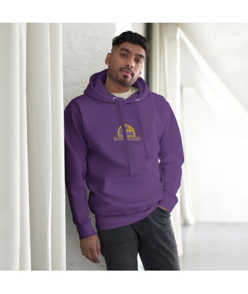 Sweat à capuche unisexe en coton Camperfan purple/yellow brodé ouvre sa boutique