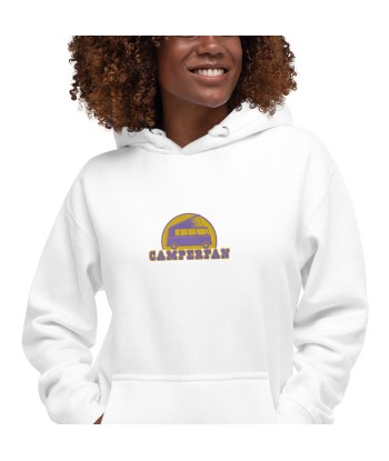 Sweat à capuche unisexe en coton Camperfan purple/yellow brodé ouvre sa boutique