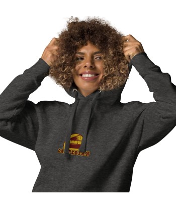 Sweat à capuche unisexe en coton Camperfan marron/yellow brodé français