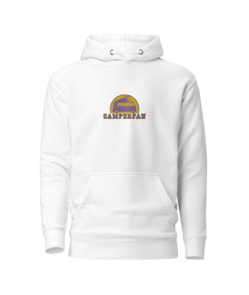 Sweat à capuche unisexe en coton Camperfan purple/yellow brodé ouvre sa boutique