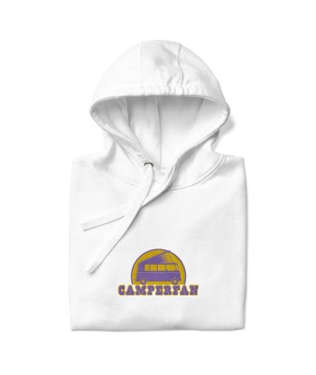 Sweat à capuche unisexe en coton Camperfan purple/yellow brodé ouvre sa boutique