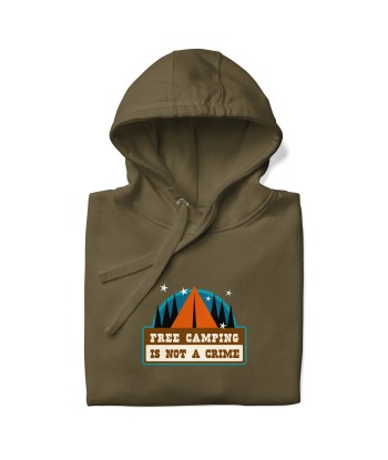 Sweat à capuche unisexe en coton Free camping is not a crime graphic le concept de la Pate a emporter 