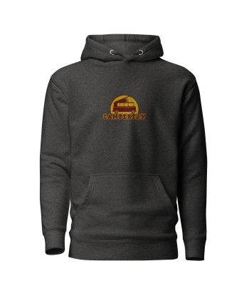 Sweat à capuche unisexe en coton Camperfan marron/yellow brodé français