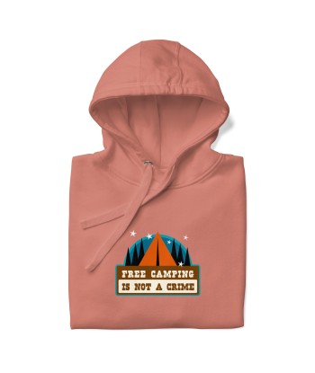 Sweat à capuche unisexe en coton Free camping is not a crime graphic le concept de la Pate a emporter 