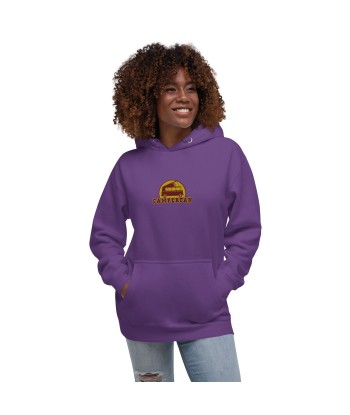 Sweat à capuche unisexe en coton Camperfan marron/yellow brodé français