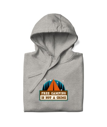 Sweat à capuche unisexe en coton Free camping is not a crime graphic le concept de la Pate a emporter 