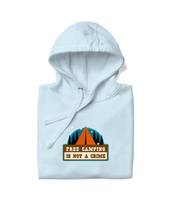 Sweat à capuche unisexe en coton Free camping is not a crime graphic le concept de la Pate a emporter 