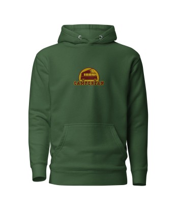 Sweat à capuche unisexe en coton Camperfan marron/yellow brodé français