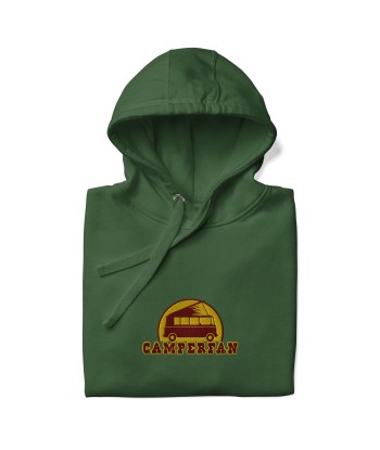 Sweat à capuche unisexe en coton Camperfan marron/yellow brodé français