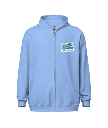 Sweat à capuche épais unisexe à fermeture éclair Blue Camper Van Home is where you park it acheter