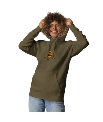 Sweat à capuche unisexe en coton Camperfan marron/yellow brodé français