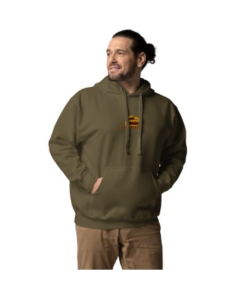 Sweat à capuche unisexe en coton Camperfan marron/yellow brodé français