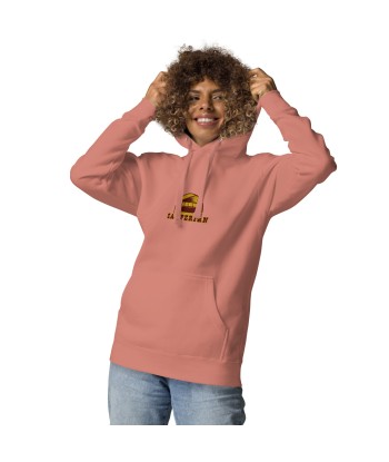 Sweat à capuche unisexe en coton Camperfan marron/yellow brodé français