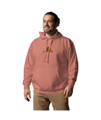 Sweat à capuche unisexe en coton Camperfan marron/yellow brodé français