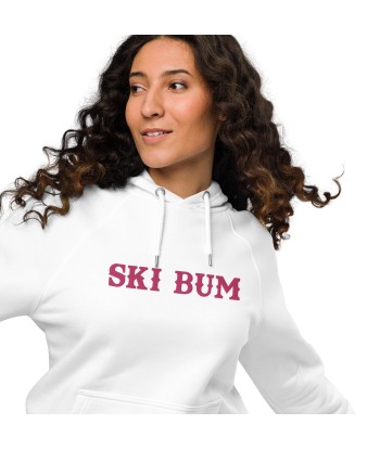 Sweat à capuche écologique Raglan unisexe Ski Bum grand motif brodé flamingo vente chaude votre 