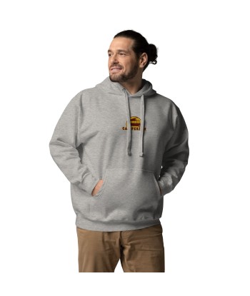 Sweat à capuche unisexe en coton Camperfan marron/yellow brodé français