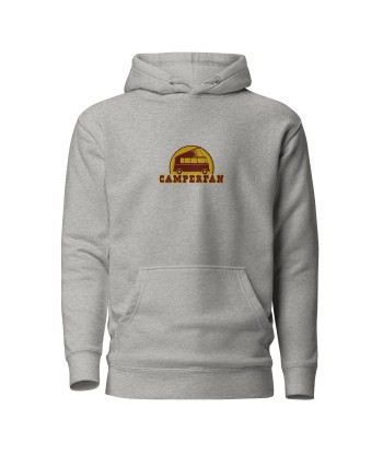 Sweat à capuche unisexe en coton Camperfan marron/yellow brodé français