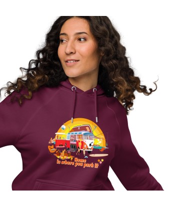 Sweat à capuche écologique Raglan unisexe Ultra Combi Home is where you park it Livraison rapide