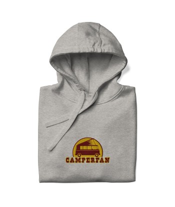 Sweat à capuche unisexe en coton Camperfan marron/yellow brodé français