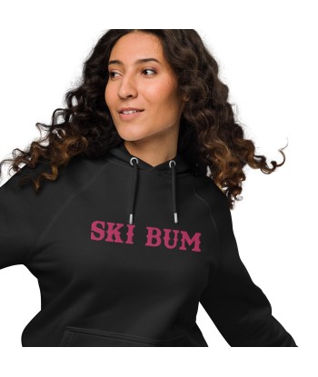 Sweat à capuche écologique Raglan unisexe Ski Bum grand motif brodé flamingo vente chaude votre 