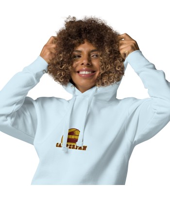 Sweat à capuche unisexe en coton Camperfan marron/yellow brodé français