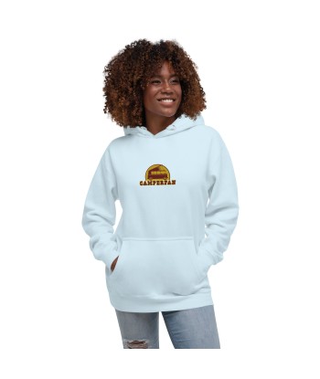 Sweat à capuche unisexe en coton Camperfan marron/yellow brodé français