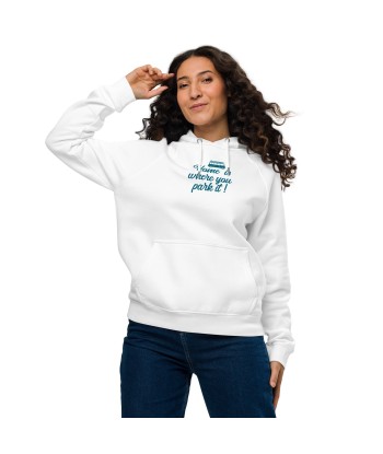 Sweat à capuche écologique Raglan unisexe Blue Surf Combi Home is where you park it l'évolution des habitudes 