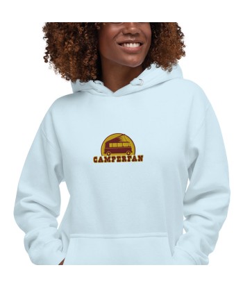 Sweat à capuche unisexe en coton Camperfan marron/yellow brodé français