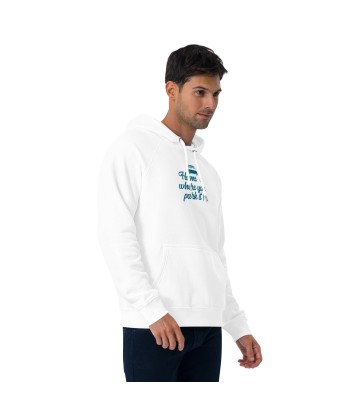 Sweat à capuche écologique Raglan unisexe Blue Surf Combi Home is where you park it l'évolution des habitudes 