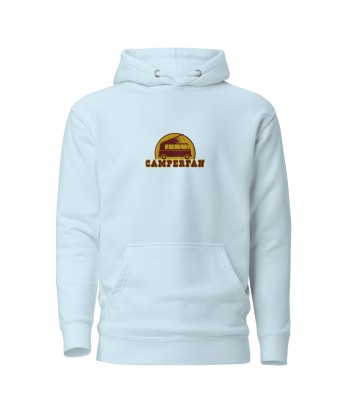 Sweat à capuche unisexe en coton Camperfan marron/yellow brodé français