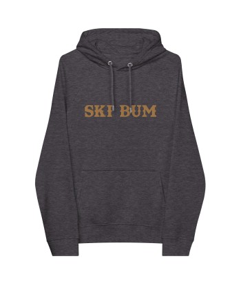 Sweat à capuche écologique Raglan unisexe Ski Bum grand motif brodé old gold l'évolution des habitudes 