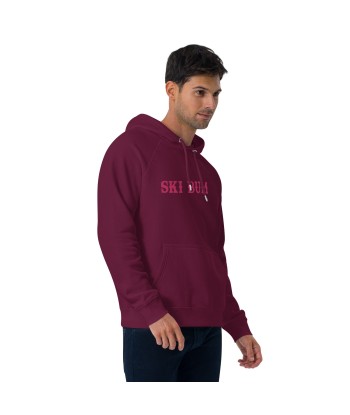 Sweat à capuche écologique Raglan unisexe Ski Bum grand motif brodé flamingo vente chaude votre 